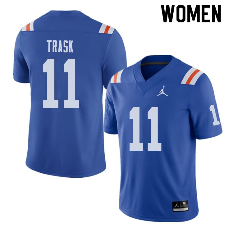 NCAA Florida Gators Kyle Trask Women's #11 Jordan Brand Alternate Royal Throwback Stitched Authentic College Football Jersey RTZ3264NF